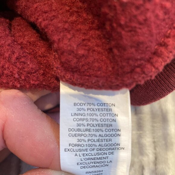 Children’s Place Boys Hoodie Size Med 7/8 Full Zip Burgundy with Logo - Picture 6 of 6